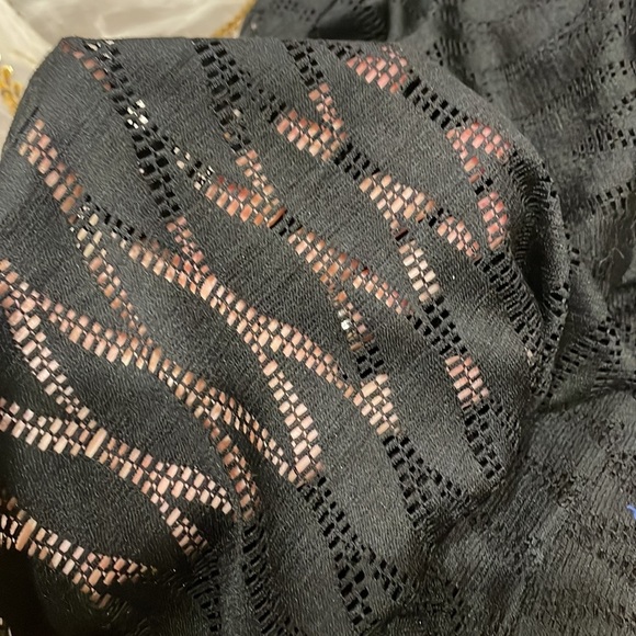 Lace wide leg 2 in 1 pants / shorts cover up / beach summer Black pull on XS - Picture 11 of 14